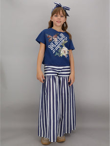 Pantalone MONNALISA bianco blu - Junior & Co.it