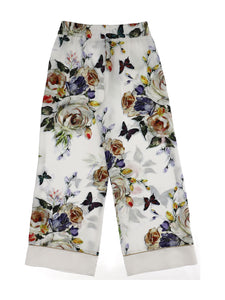 Pantalone MONNALISA stampa rose e farfalle - Junior & Co.it