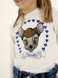 T-shirt MONNALISA panna Bambi