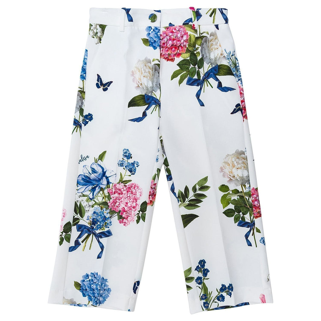 Pantalone MONNALISA cropped stampa florale - Junior & Co.it