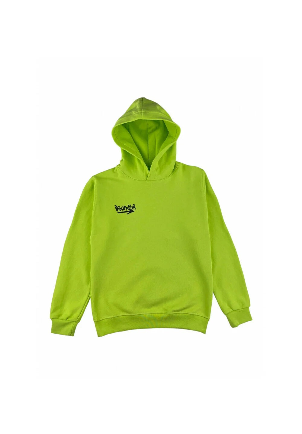 DISCLAIMER, Felpa verde fluo con scritta