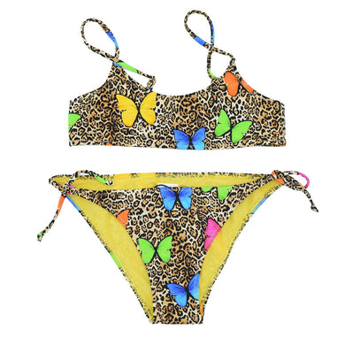 Costume 2 pezzi MC2 SAINT BARTH leopardato stampa farfalle 16 Anni