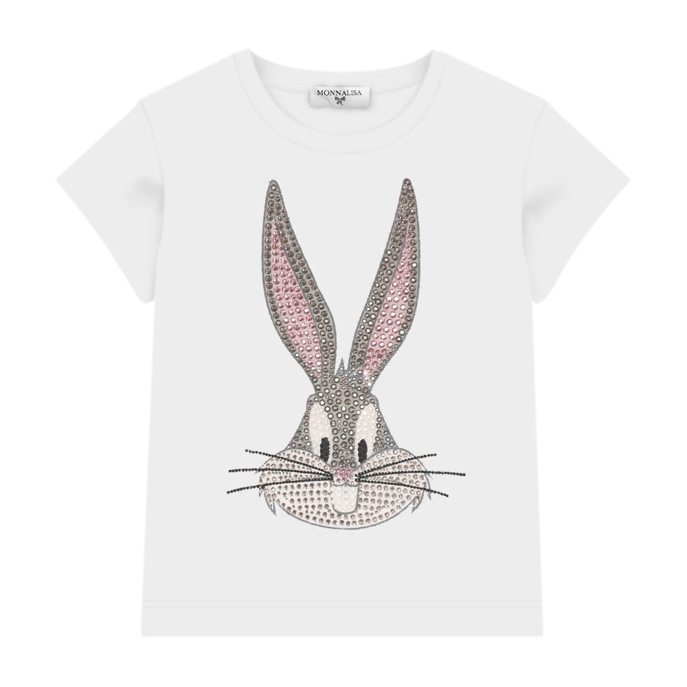 T-shirt MONNALISA bianca stampa Bugs Bunny - Junior & Co.it