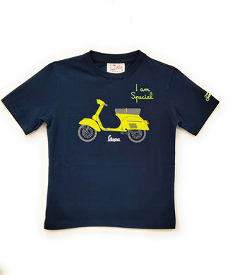 T-shirt MC2 SAINT BARTH blu stampa Vespa